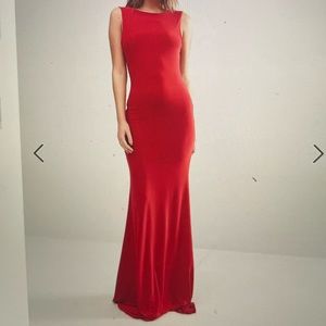 Club L deep plunge back maxi dress in size XS